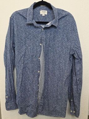 Casual Blue Printed Button-Down Shirt - Zara